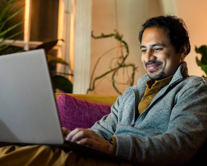 Digital Clinic's remote physician works in the living room.