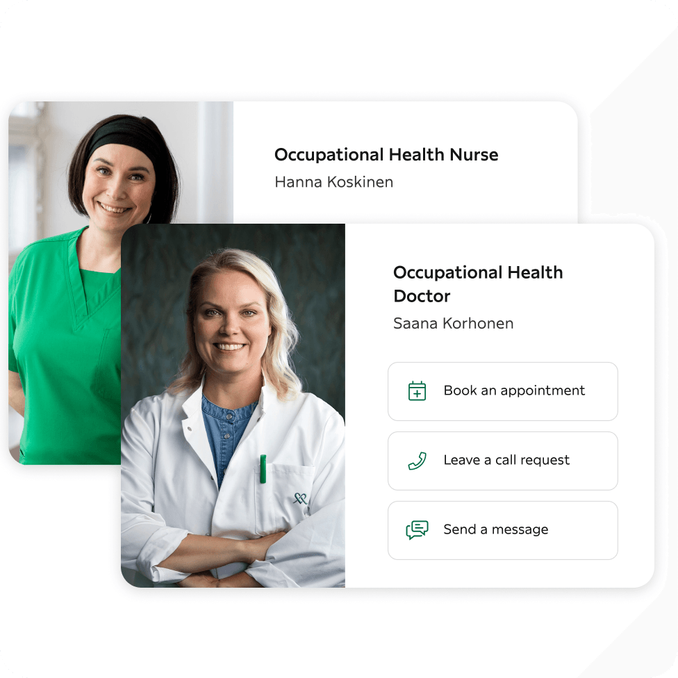 A screenshot of occupational health from the Digital Clinic