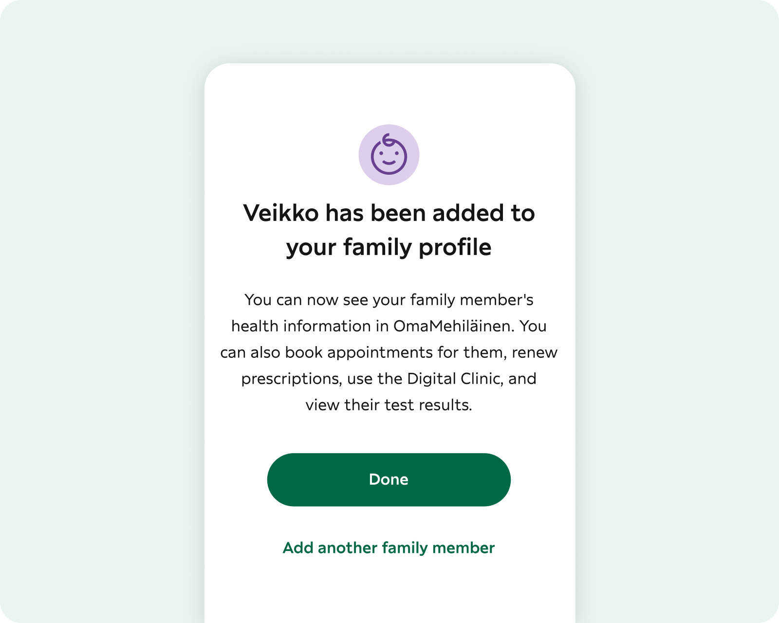 OmaMehiläinen familyprofile